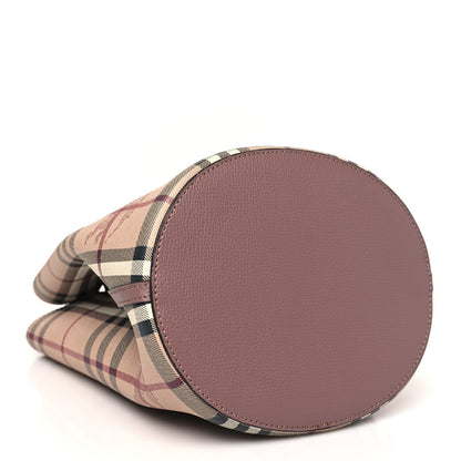 Burberry Haymarket Check Colours Small Lorne Bucket Crossbody Elderberry 4 of 9
