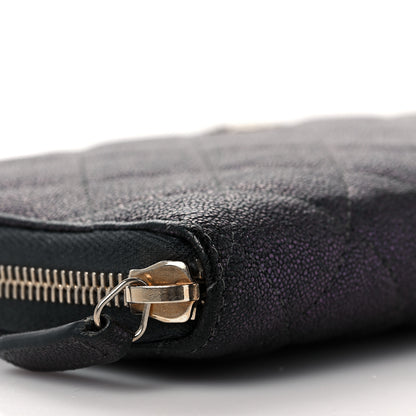 Chanel Iridescent Caviar Quilted Large Zip Around Organizer Wallet Black 7 of 9