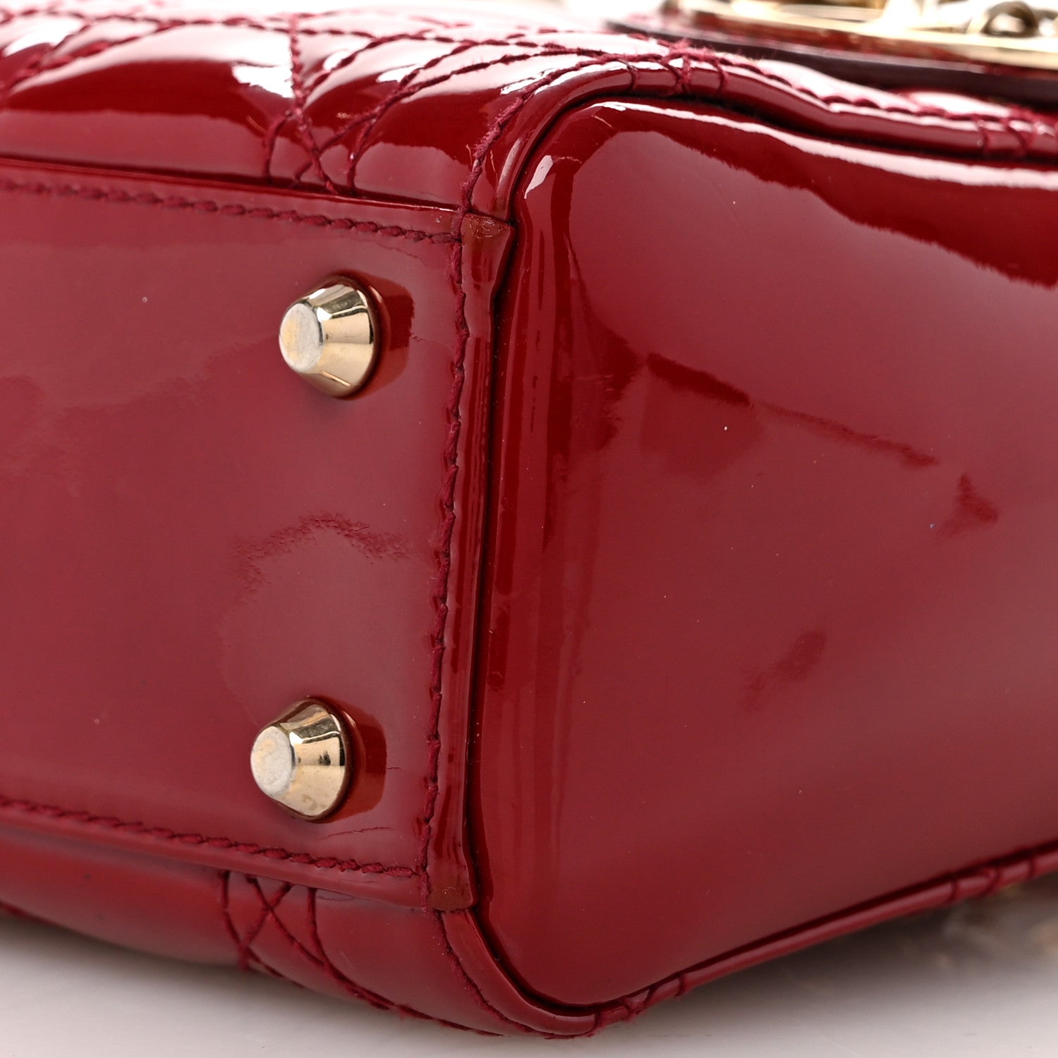 Christian Dior Patent Cannage Mini Lady Dior Red 9 of 9
