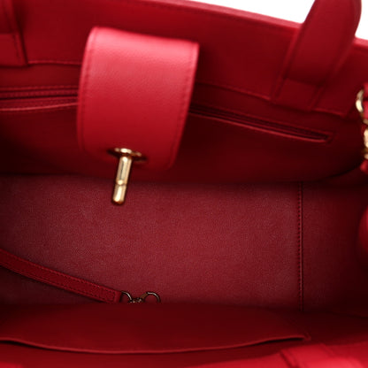 Chanel Caviar Quilted Small Business Affinity Shopping Bag Red 6 of 11