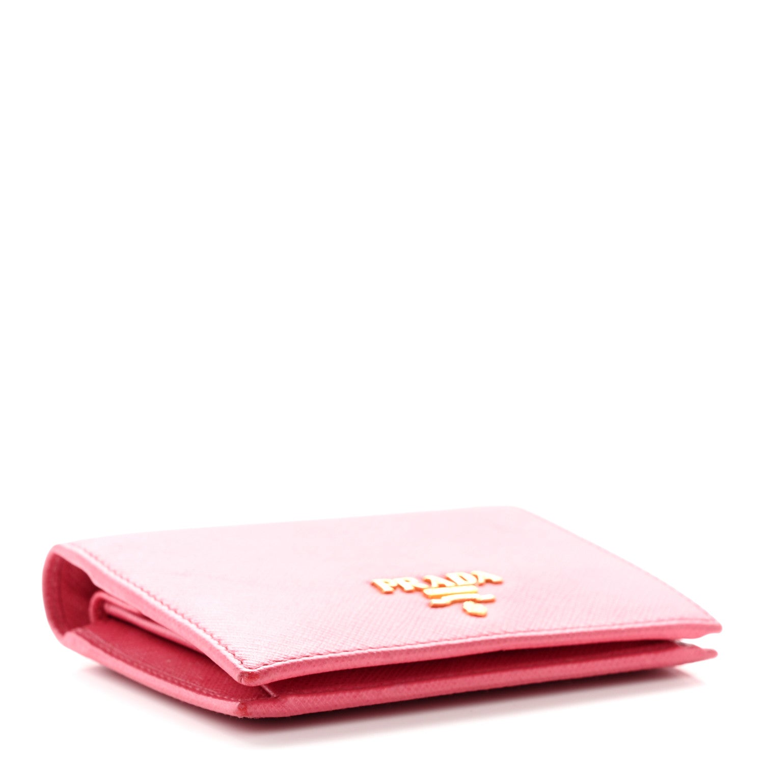 Prada Saffiano Metal Compact Snap Bi-Fold Wallet Peonia 4 of 11