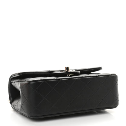 Chanel Lambskin Quilted Mini Top Handle Rectangular Flap Black 3 of 8