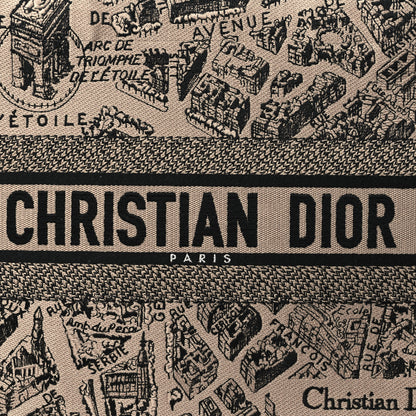 Christian Dior Canvas Embroidered Medium Plan De Paris Book Tote Beige Multi 8 of 10
