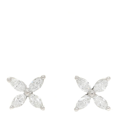 Tiffany Platinum Diamond .64ct Small Victoria Earrings 1 of 6