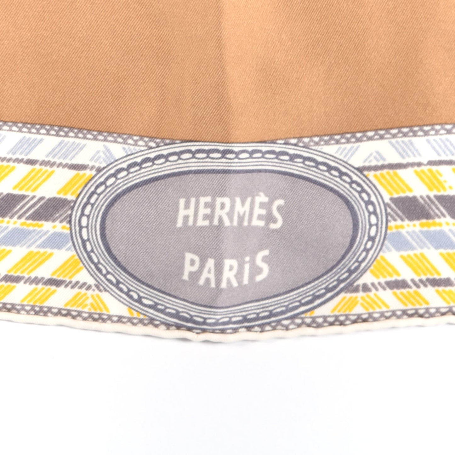 Silk Favori Du Faubourg Scarf 90 Camel Jaune Gris