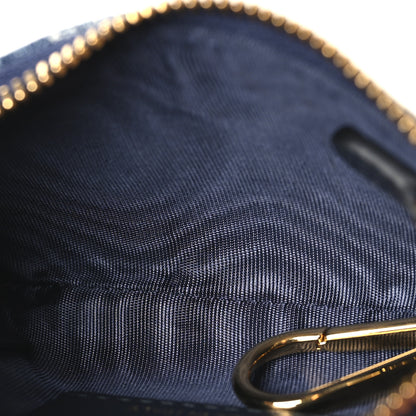 Christian Dior Denim Jacquard Oblique DiorTravel Myrte Zipped Key Case Blue 5 of 8