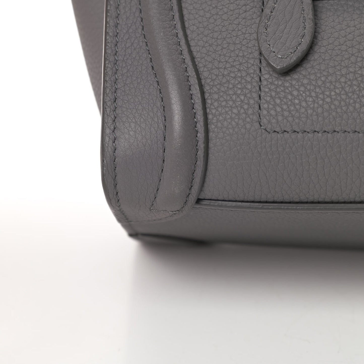 Baby Drummed Calfskin Nano Luggage Kohl