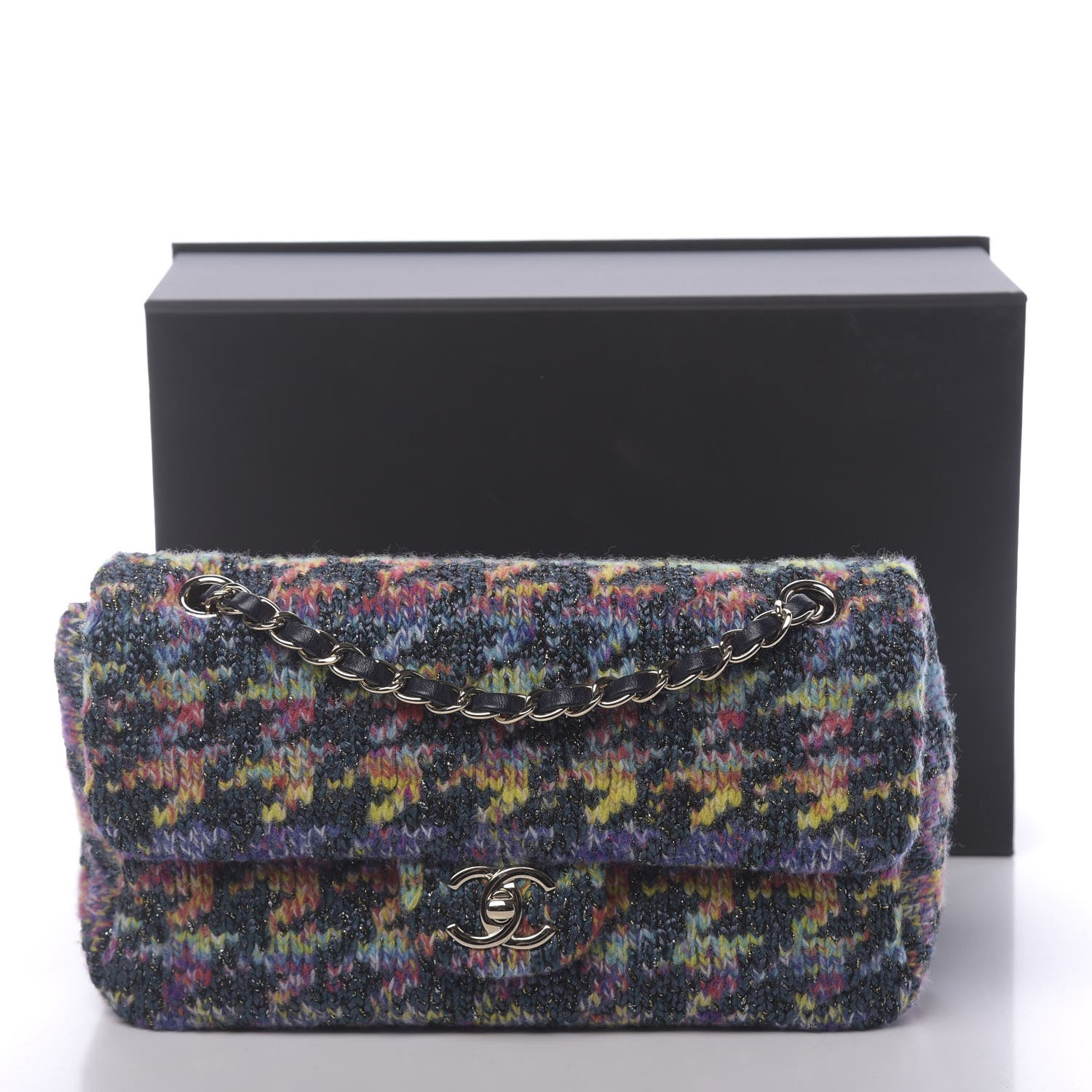 Chanel Knit Medium Single Flap Multicolor 11 of 11