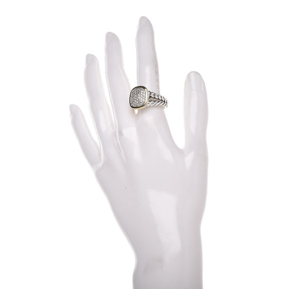 David Yurman Sterling Silver 18K Yellow Gold Diamond Noblesse Ring 56 7.5 2 of 6