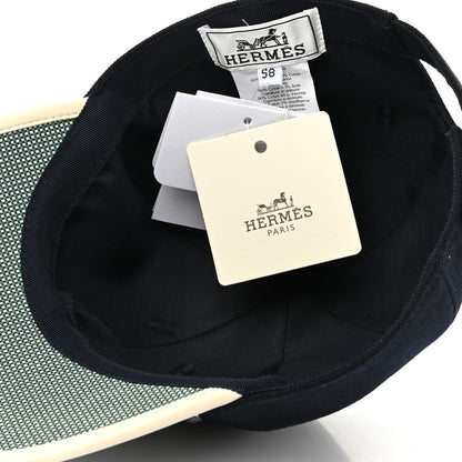 Hermes Cotton Tess Pop Cap 58 Bleu Minuit Marine 7 of 9