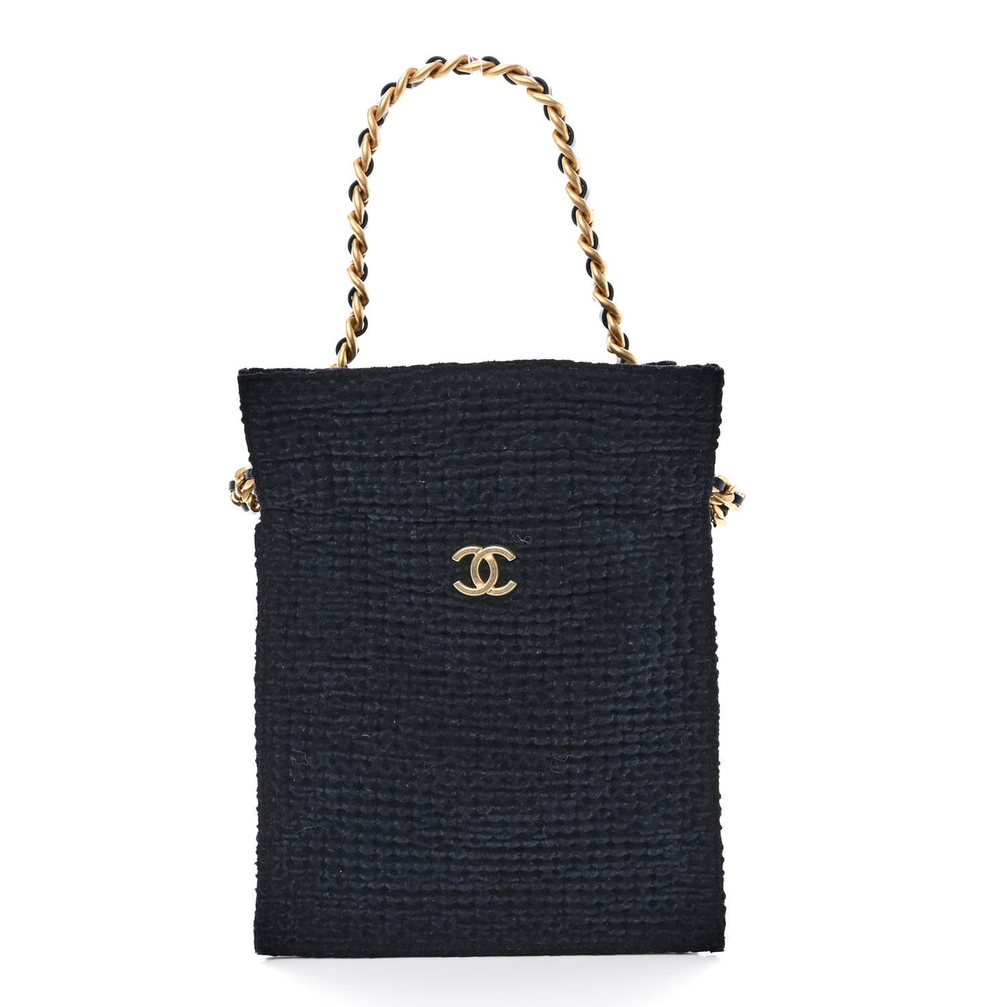 Cotton Tweed Shopping Bag Navy