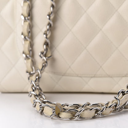 Chanel Caviar Quilted Jumbo Single Flap White 12 of 13