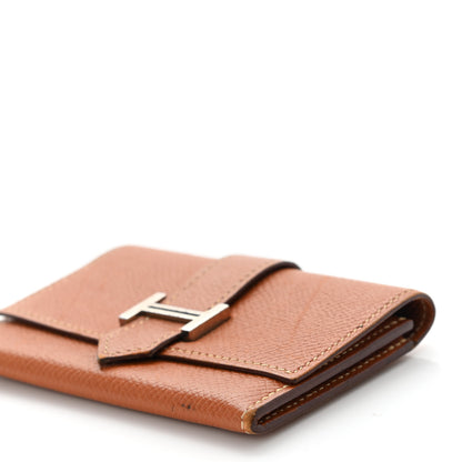 Hermes Epsom Bearn Card Case Wallet Gold 8 of 11