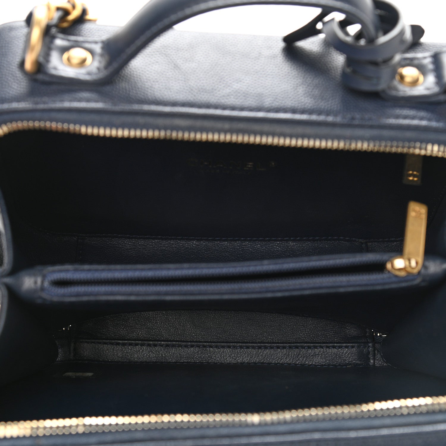 Chanel Caviar Quilted Medium CC Filigree Vanity Case Navy 5 of 11