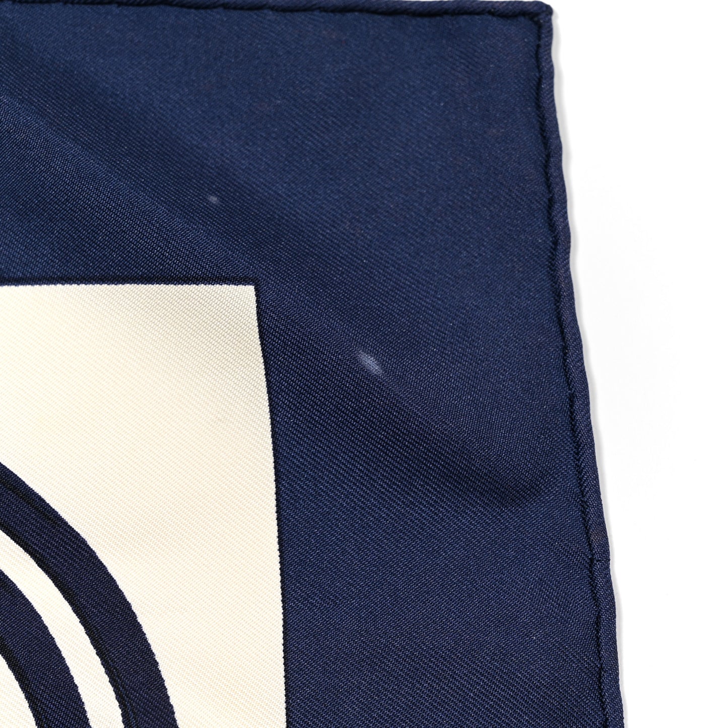 Silk Brides de Gala Scarf 45 Bleu Vif White Or