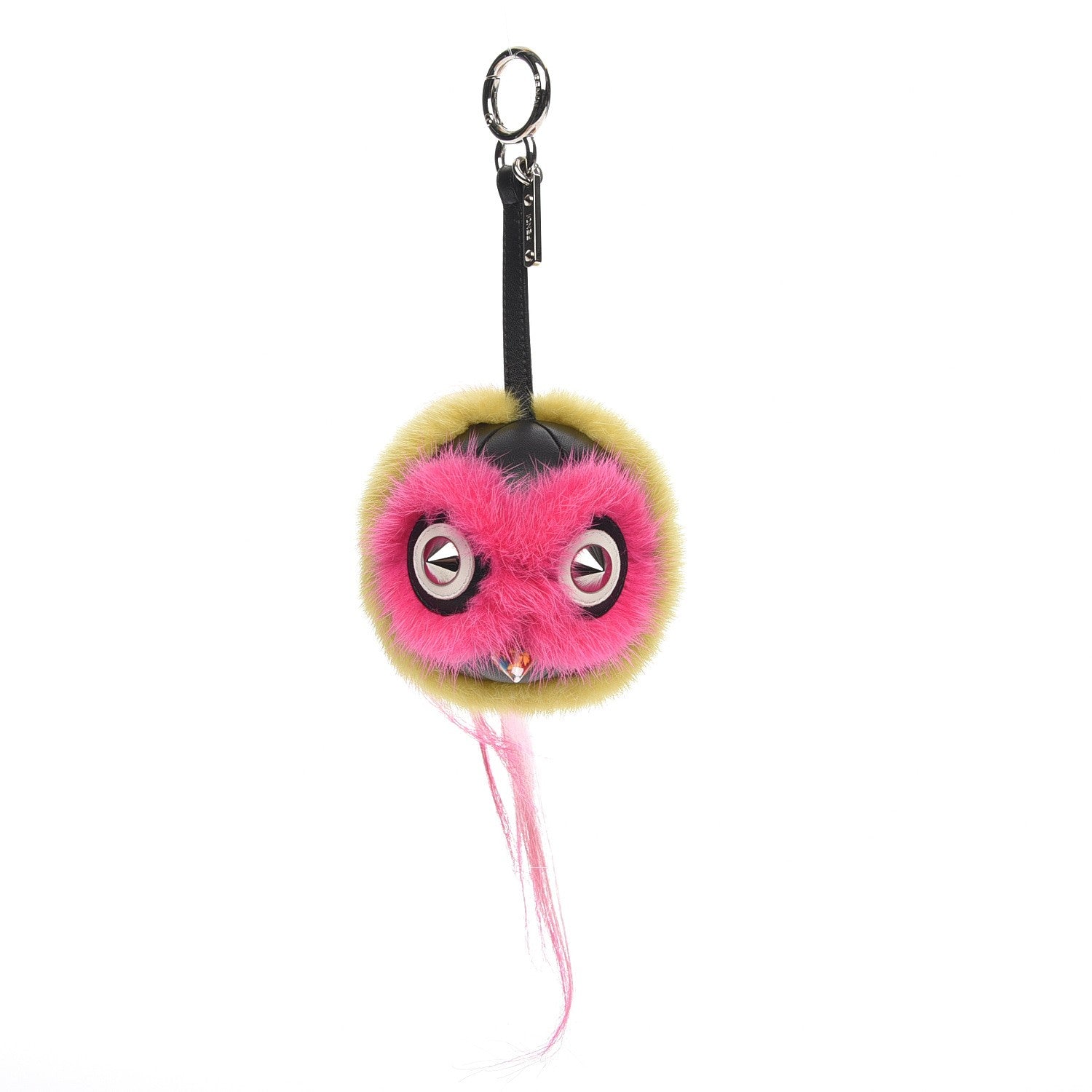 Fendi Mink Goat Fur Nappa QuTweet Coolibri Bag Bug Charm Verde Acido Fuxia Multicolor Black 1 of 3