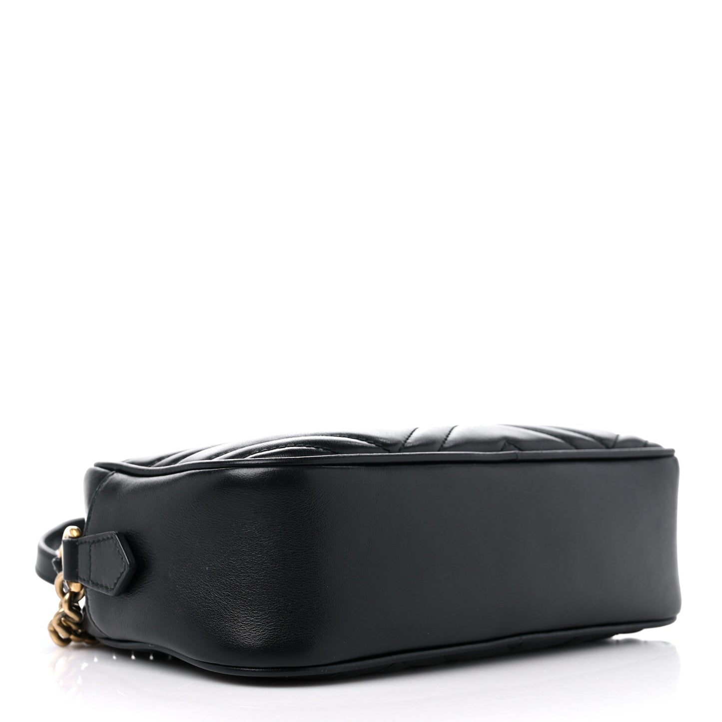 Calfskin Matelasse Small GG Marmont Chain Shoulder Bag Black