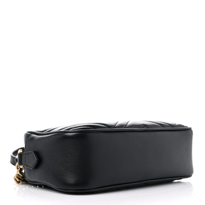 Gucci Calfskin Matelasse Small GG Marmont Chain Shoulder Bag Black 5 of 15
