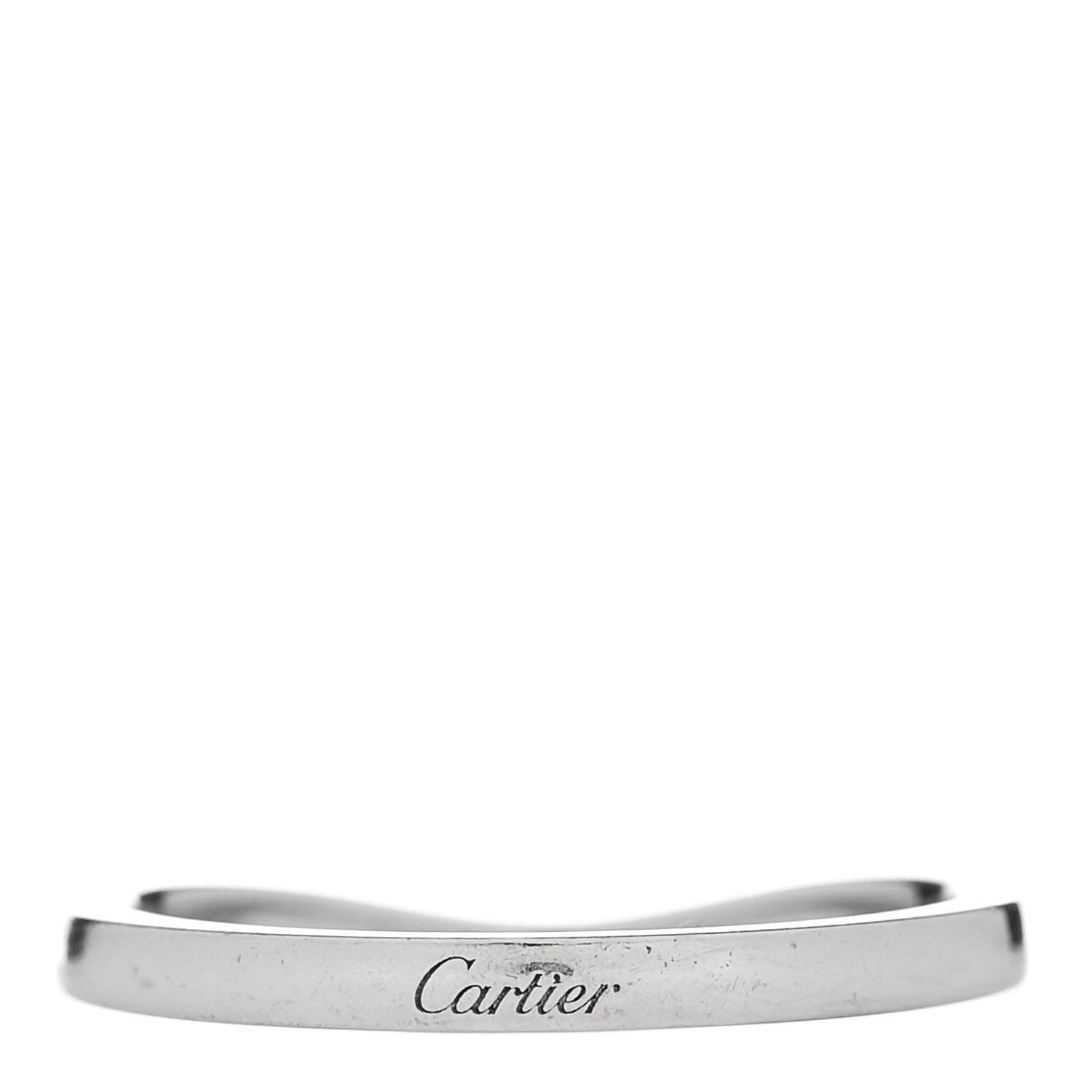 Cartier Platinum 2mm Ballerine Curved Wedding Band Ring 56 7.5 4 of 5