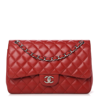 Chanel Lambskin Quilted Jumbo Double Flap Red 1 of 10