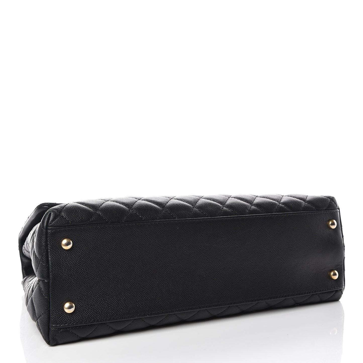 Caviar Lizard Quilted Medium Coco Handle Flap Black