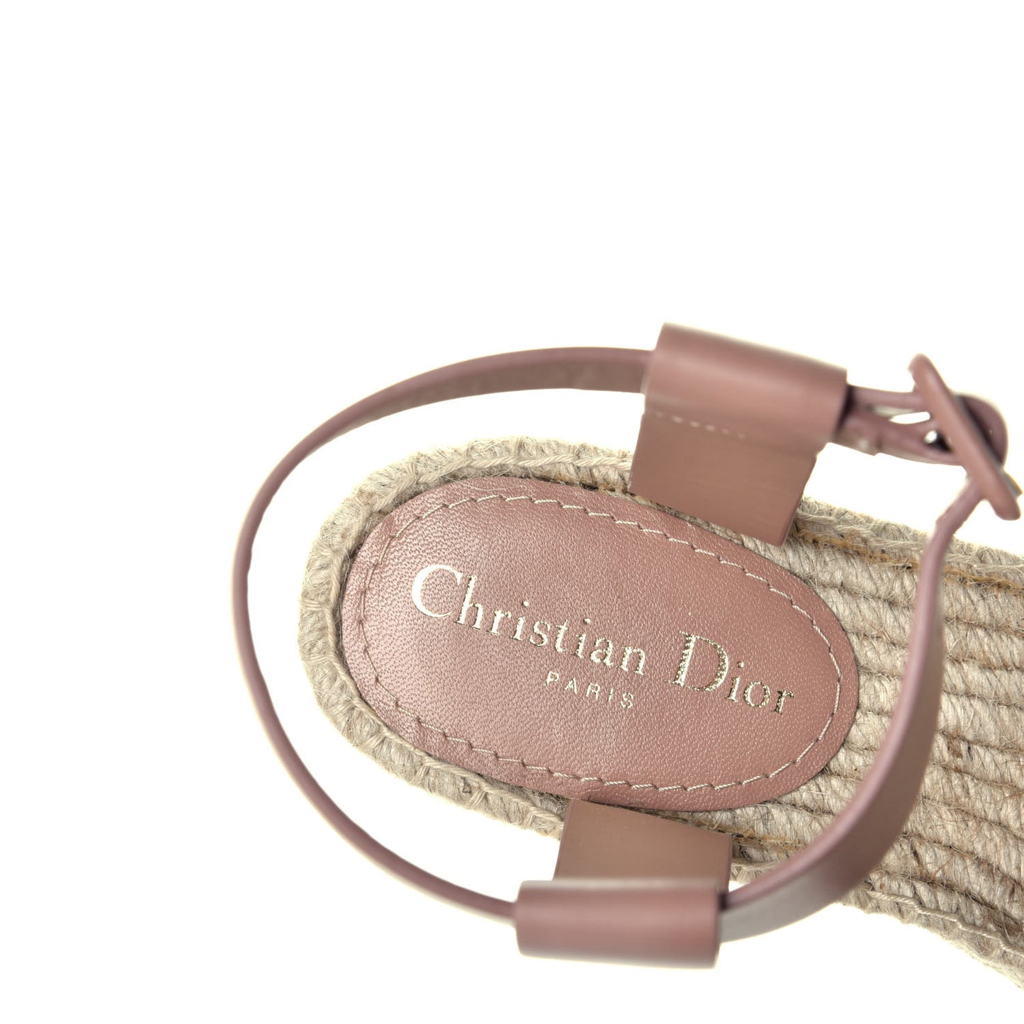 Calfskin D-Dior Espadrille Platform Sandals 40 Rose De Vents
