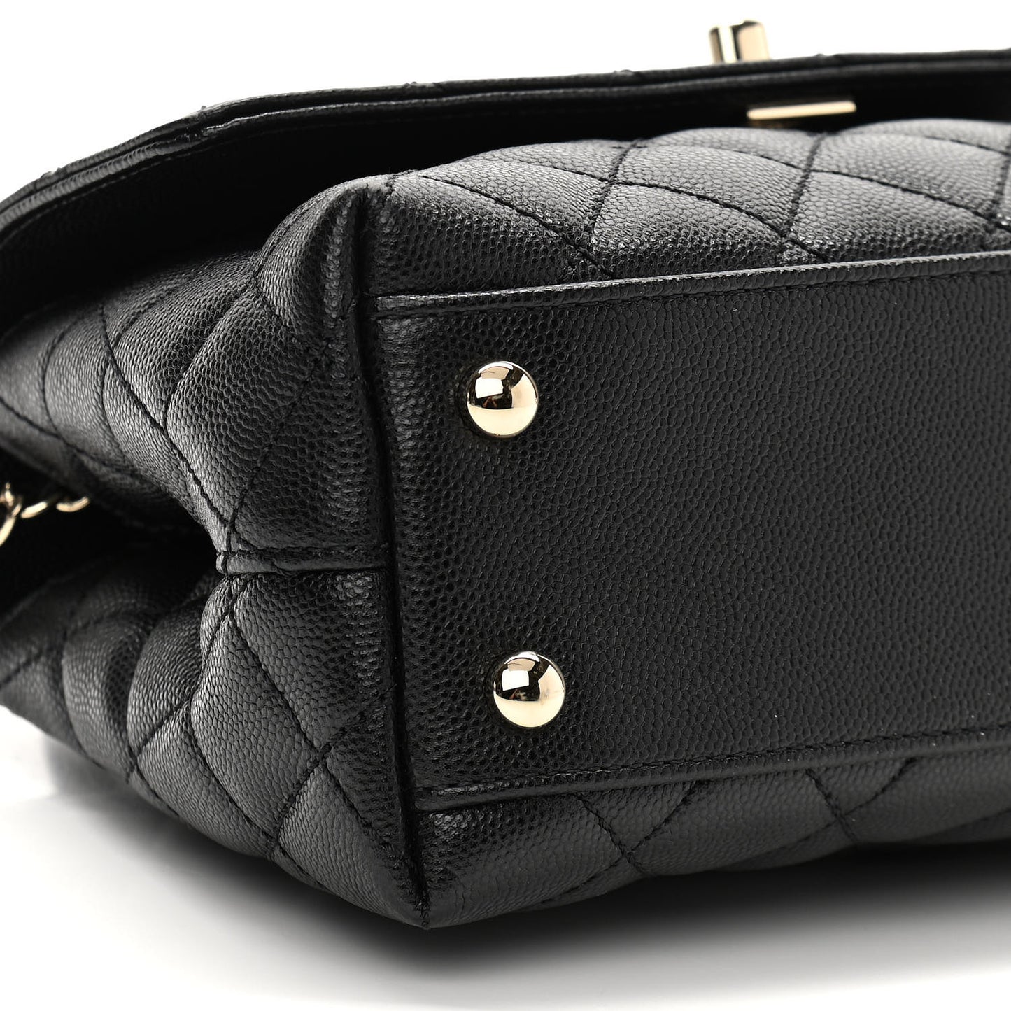 Caviar Quilted Mini Coco Handle Flap Black