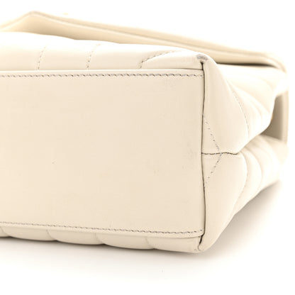 Saint Laurent Calfskin Y Quilted Monogram Small Loulou Chain Satchel Blanc Vintage 10 of 13