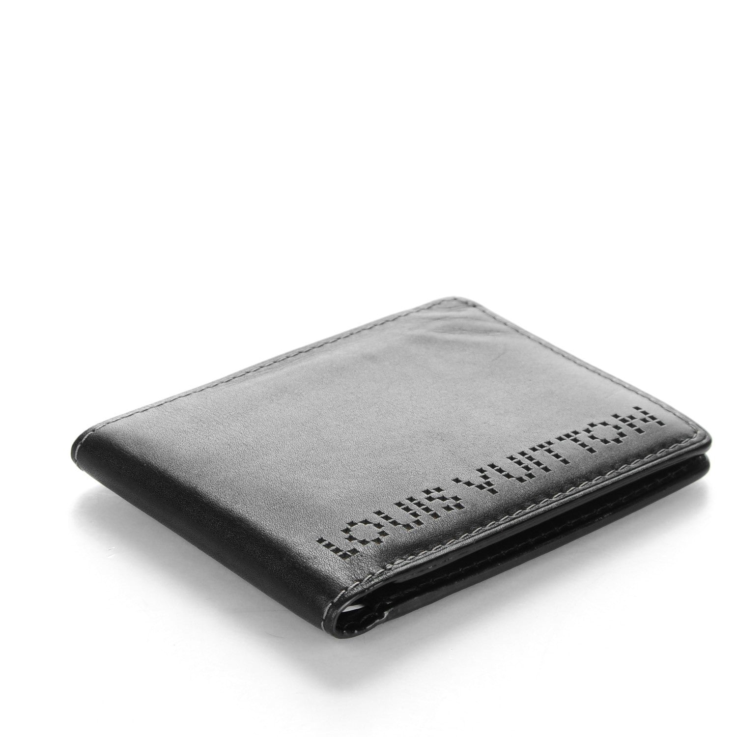 Louis Vuitton Mens Nappa Marco Chicago Perforated Wallet Black 4 of 6