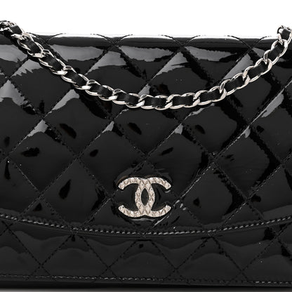 Chanel Patent Quilted Brilliant Wallet On Chain WOC Black 9 of 11