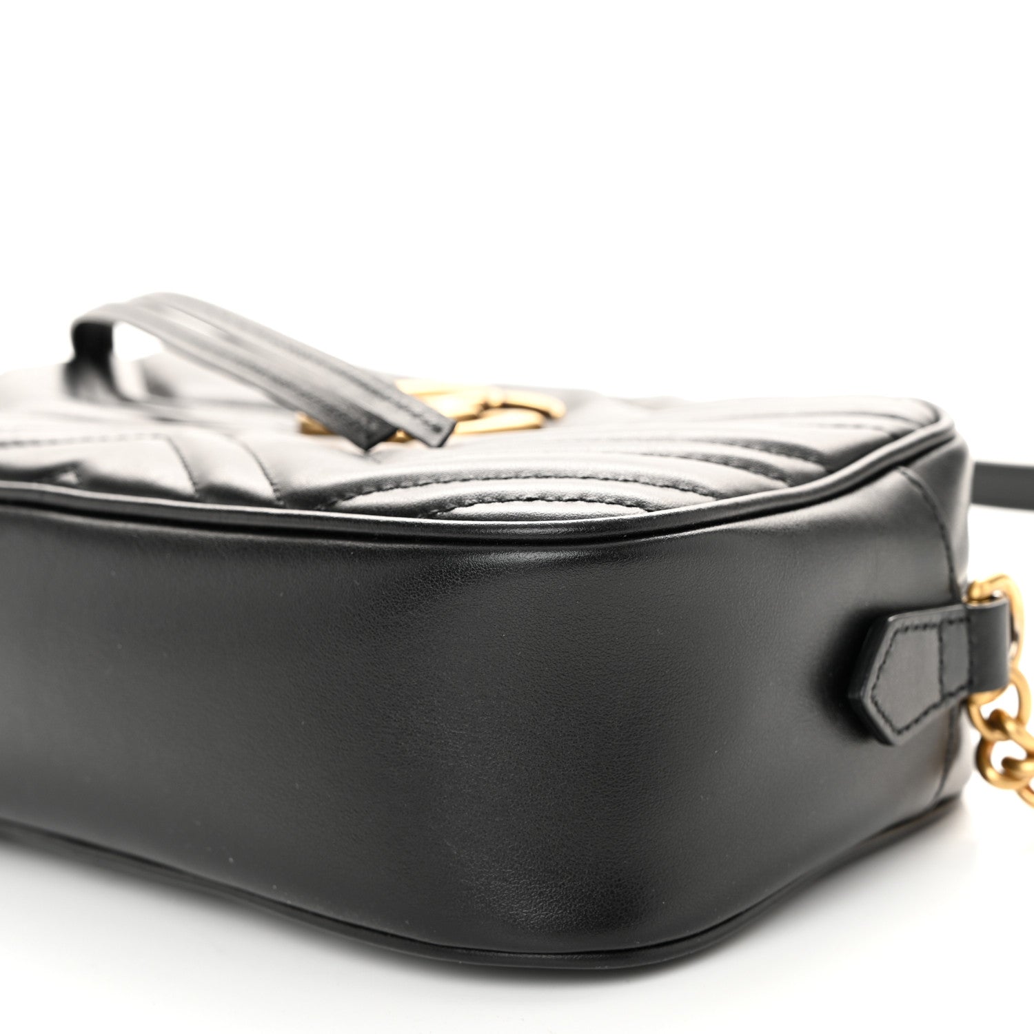 Gucci Calfskin Matelasse Small GG Marmont Chain Shoulder Bag Black 10 of 10