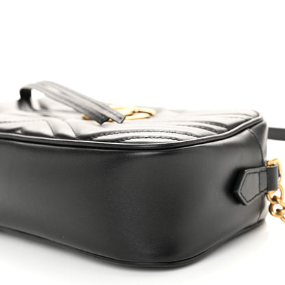 Gucci Calfskin Matelasse Small GG Marmont Chain Shoulder Bag Black 10 of 10