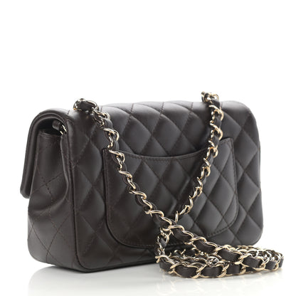Chanel Lambskin Quilted Mini Rectangular Flap Dark Brown 3 of 13