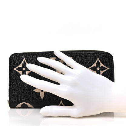 Louis Vuitton Empreinte Monogram Giant Zippy Wallet Black Beige 2 of 7