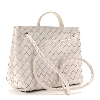 Bottega Veneta Nappa Intrecciato Small Andiamo Shoulder Bag White 3 of 9