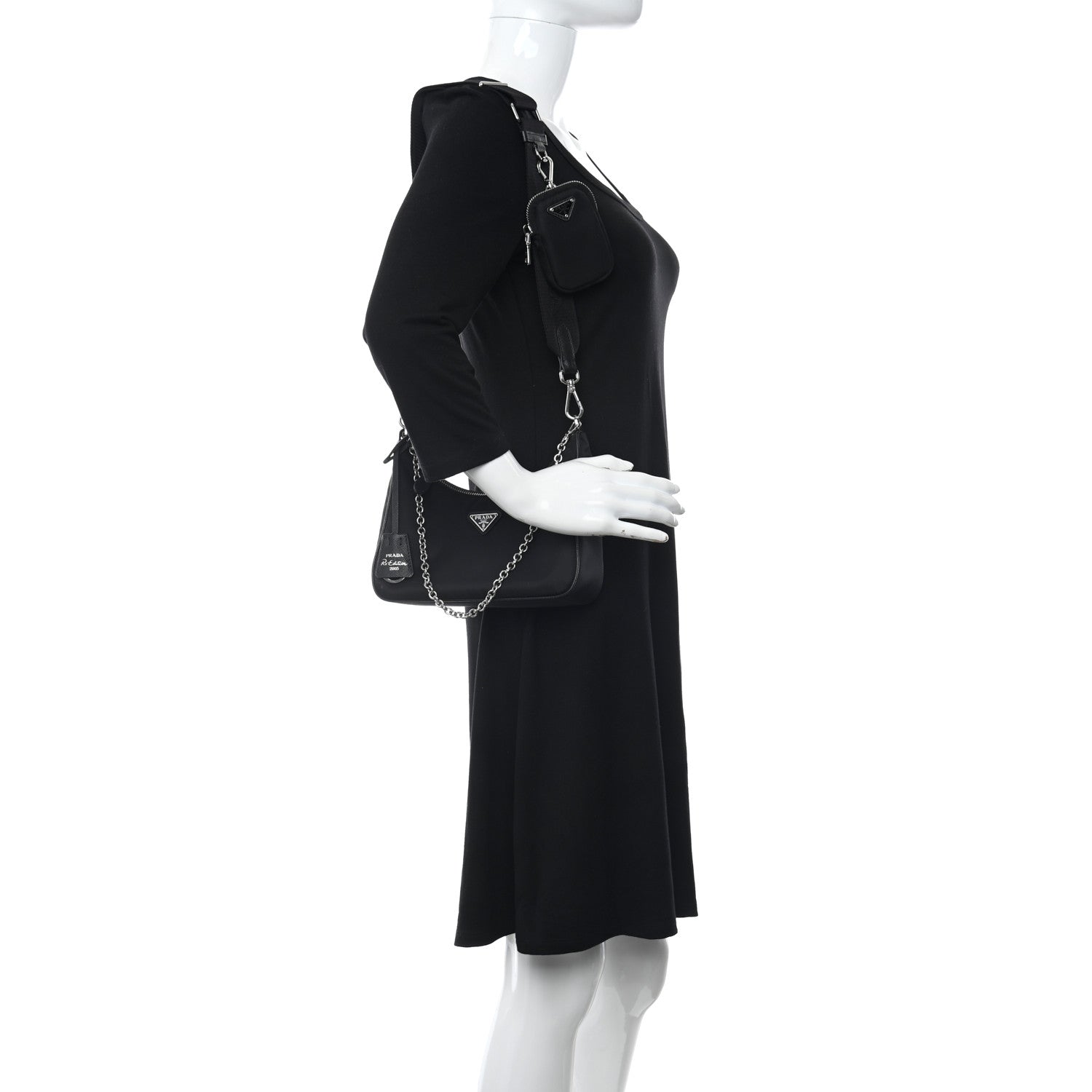 Prada Nylon Re-Edition 2005 Shoulder Bag Black 2 of 13