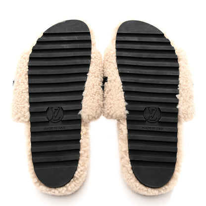 Louis Vuitton Shearling Bom Dia Flate Mules 38 Beige 6 of 11