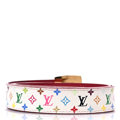 Louis Vuitton Monogram Multicolor LV Cut Reversible Belt 90 36 White Grenade 2 of 11