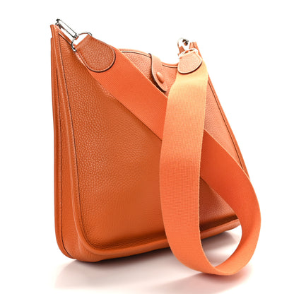 Hermes Taurillon Clemence Evelyne PM Orange 3 of 9
