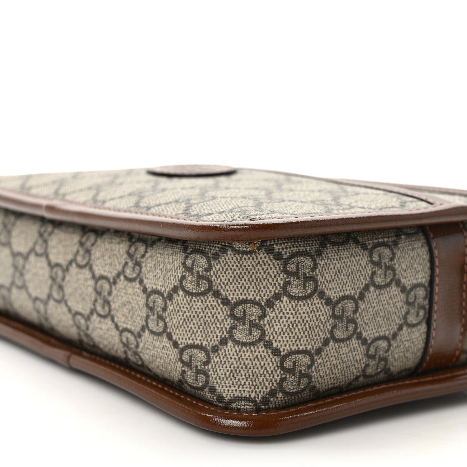 Gucci GG Supreme Monogram Azalea Calfskin Mini Retro Interlocking G Shoulder Bag Beige Ebony Brown Sugar 10 of 12