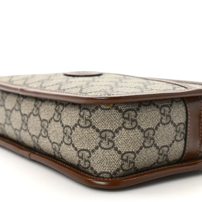 Gucci GG Supreme Monogram Azalea Calfskin Mini Retro Interlocking G Shoulder Bag Beige Ebony Brown Sugar 10 of 12