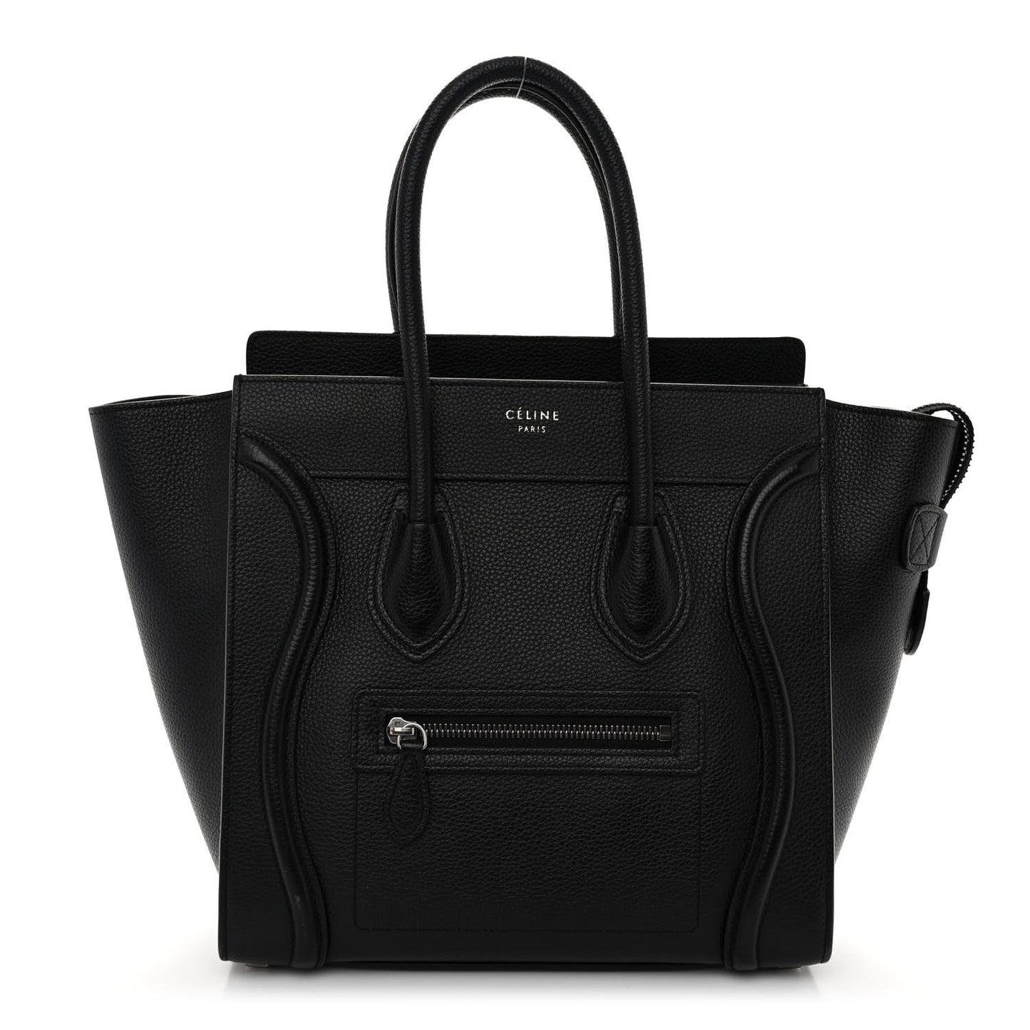 Drummed Calfskin Micro Luggage Black