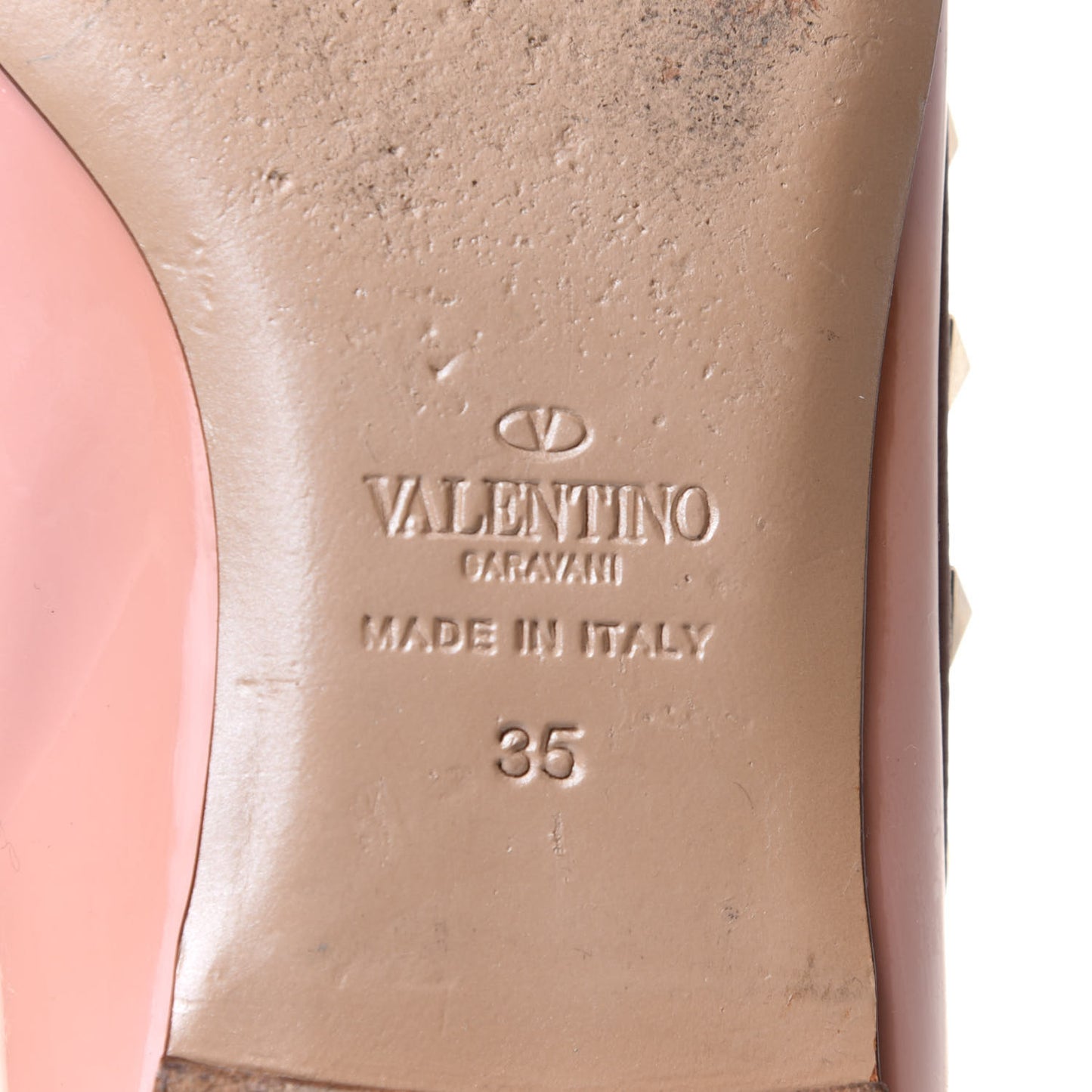 Patent Rockstud Ballerina Flats 35 Pop Gardenia Poudre