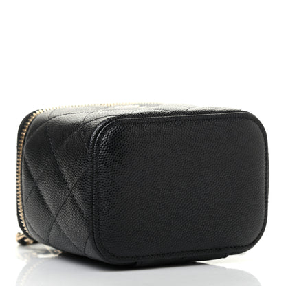 Chanel Caviar Quilted Mini Vanity Case With Chain Black 5 of 8