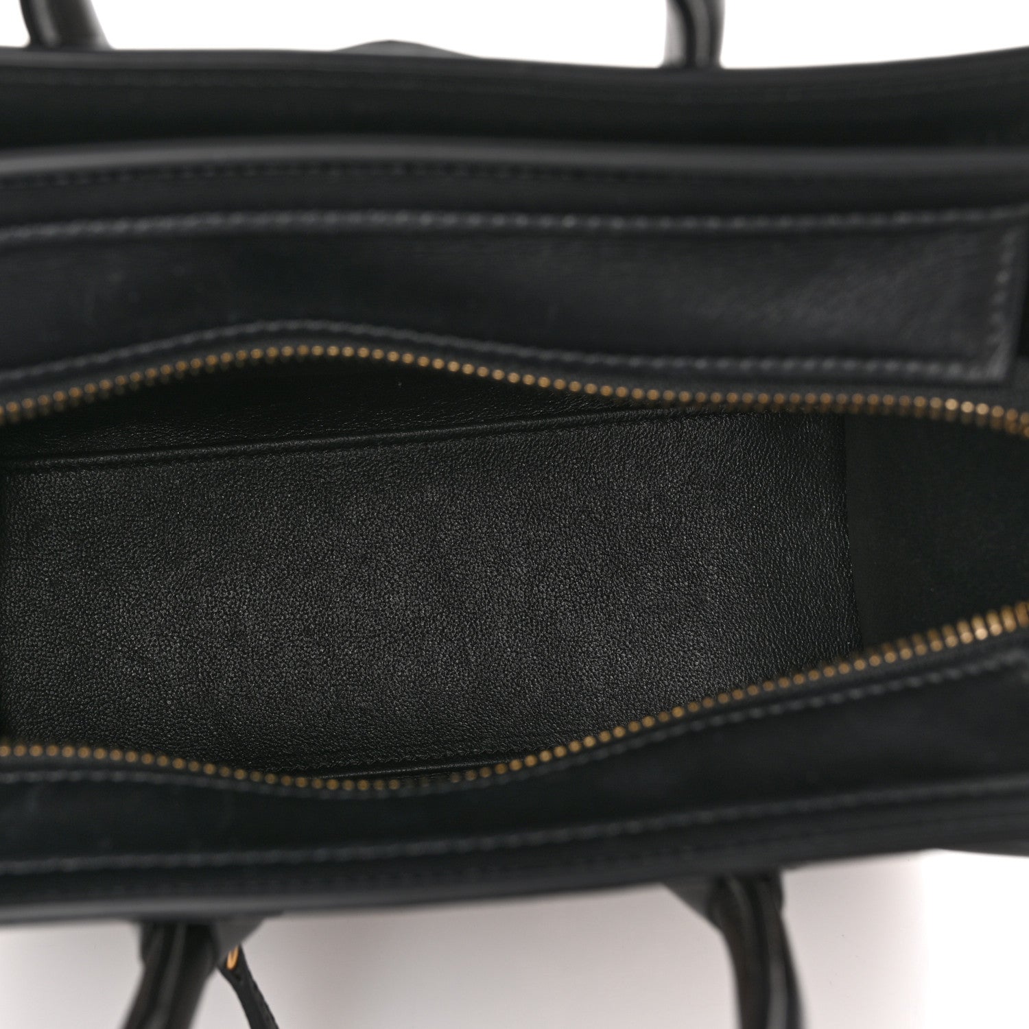 Celine Calfskin Lambskin Canvas Jacquard Floral Nano Luggage Black 5 of 11