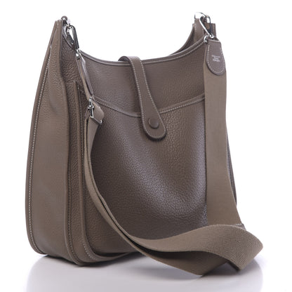 Hermes Taurillon Clemence Evelyne III PM Etoupe 3 of 11