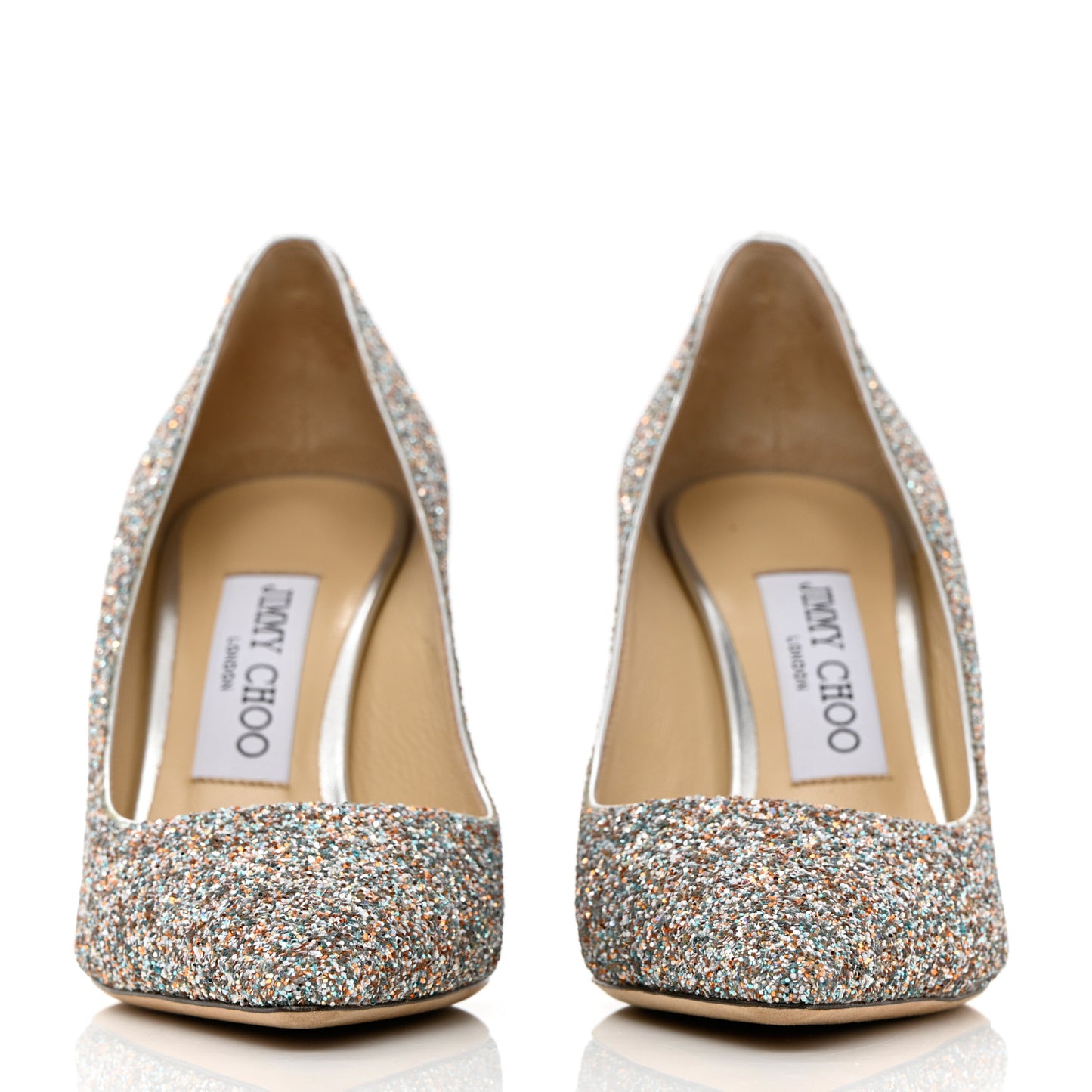 Glitter Pointy Toe Romy 85 Pumps 36 Silver Multicolor