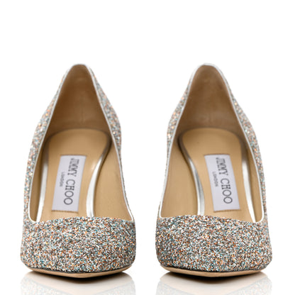 Jimmy Choo Glitter Pointy Toe Romy 85 Pumps 36 Silver Multicolor 2 of 10