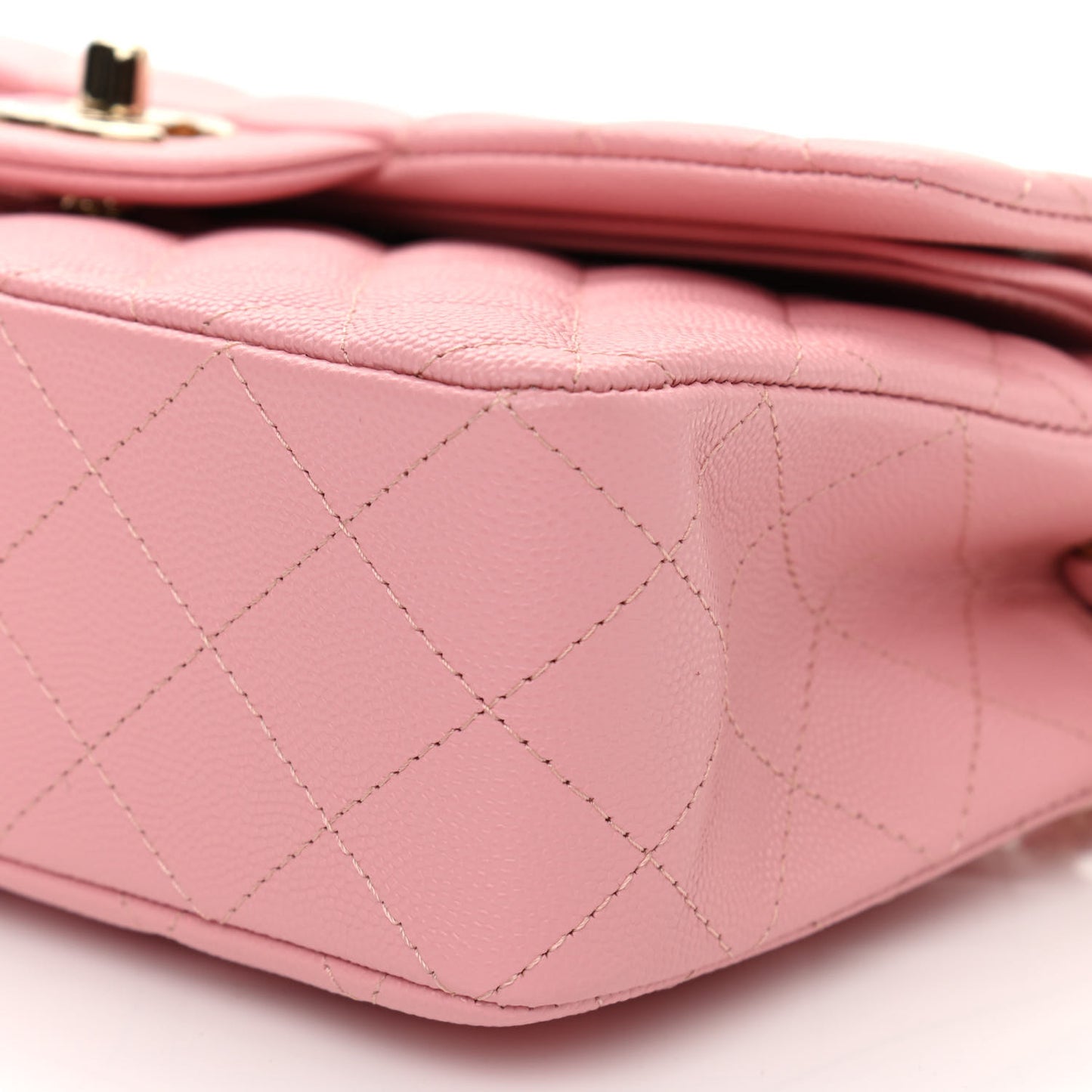 Caviar Quilted Small Double Flap Pink
