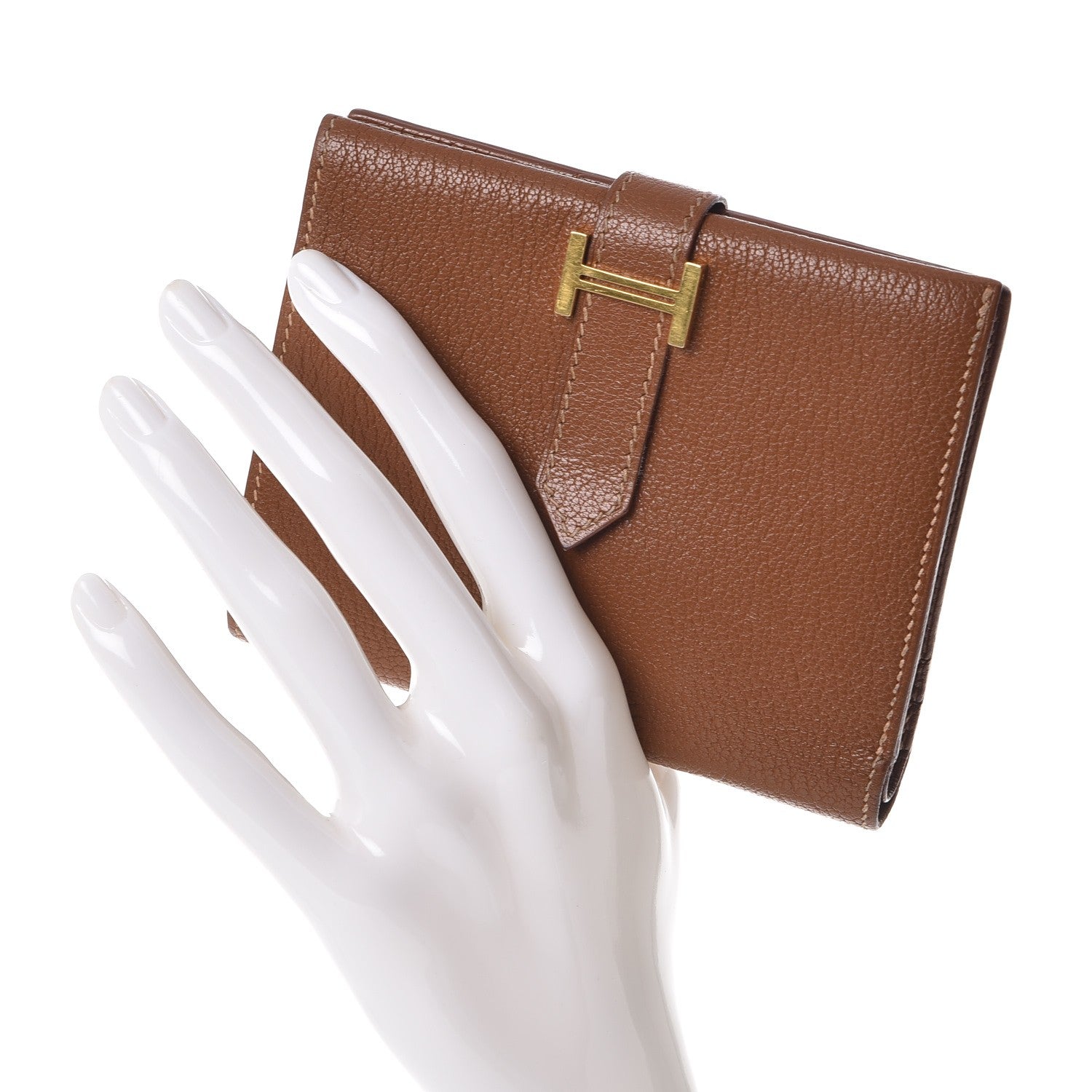 Hermes Chevre Mysore Bearn Compact Wallet Gold 2 of 11